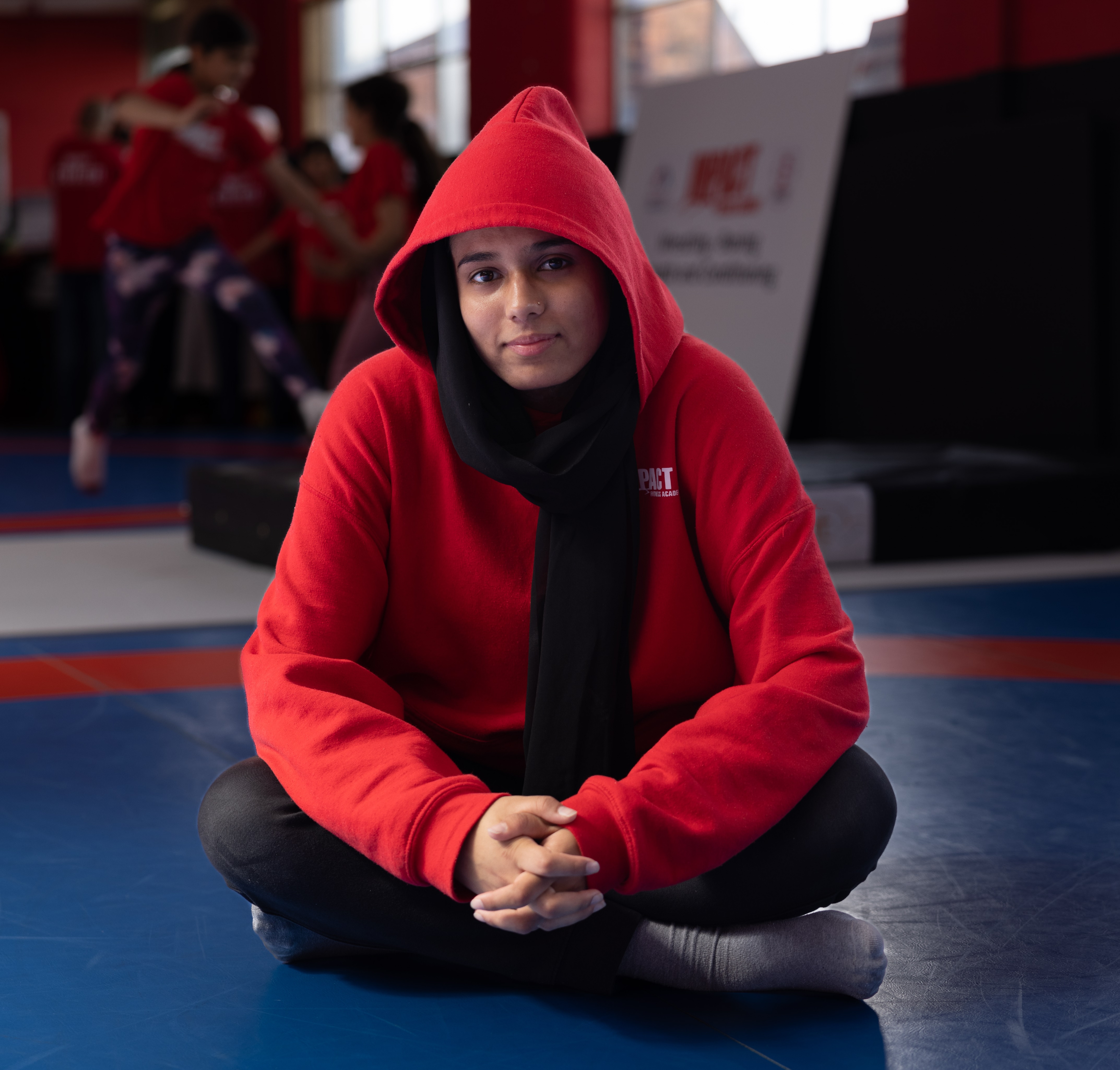 Haniyah Kousar, the UK’s first female Muslim wrestling coach who is based at Impact Fitness Academy in Tyseley.
