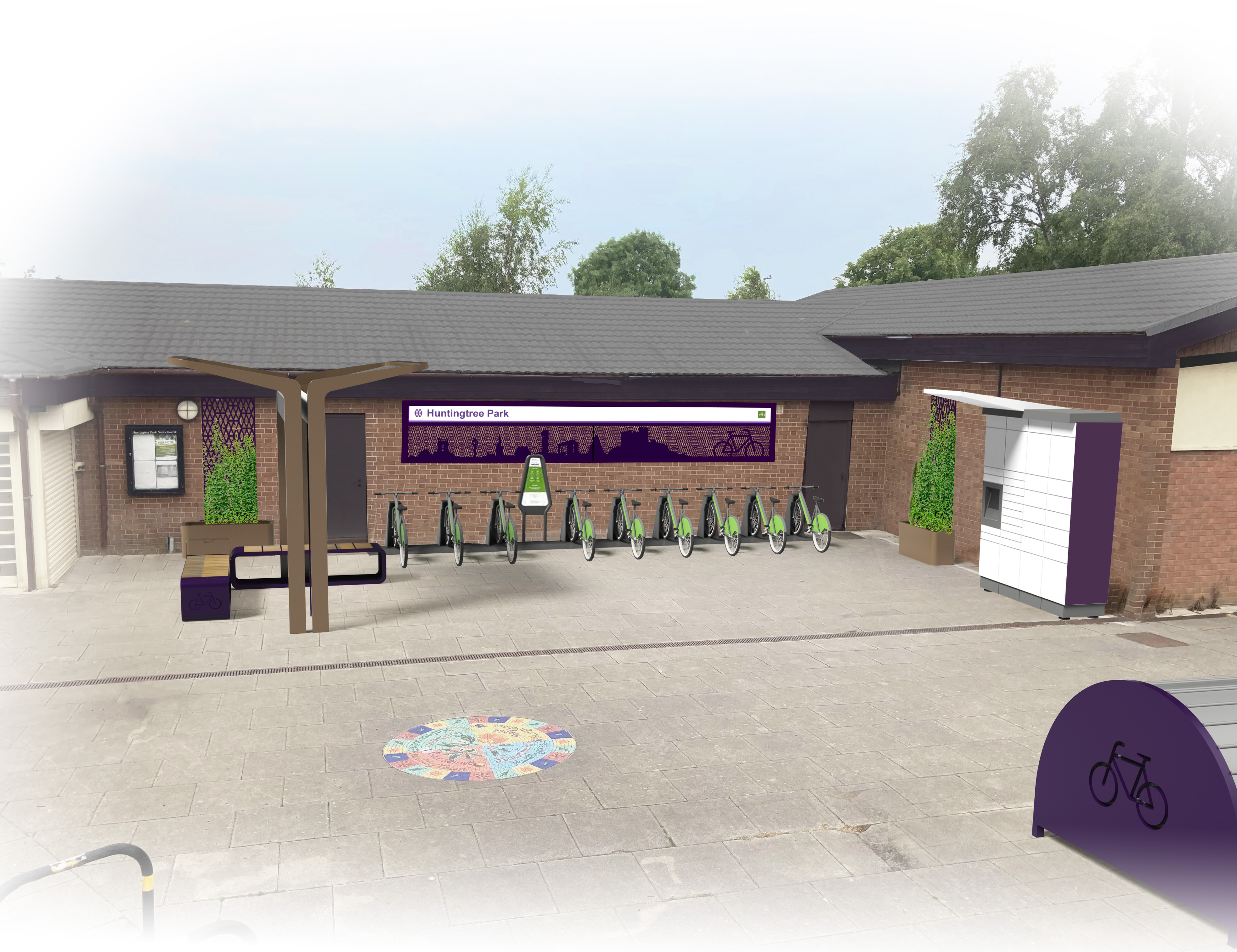 Artist impression of Local Travel Point at Hunting Tree Park