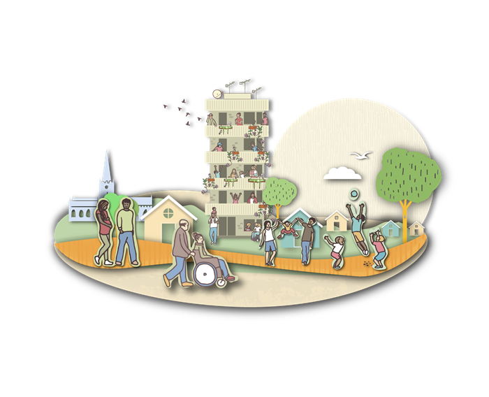 Illustration showing affordable and safe places