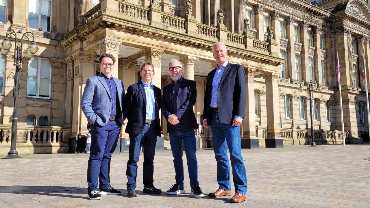 From L-R: Huw Sparkes, Investment Manager at Midven, Andrew Steele, chief operating officer, Chris Thompson, CEO, and Simon Grieve, Channel Partnerships Director.